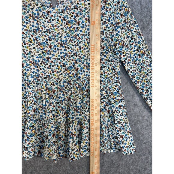 Jane and Delancey Top Women's Size L Babydoll Tiered Floral Ruffle Long Sleeve - Picture 5 of 8